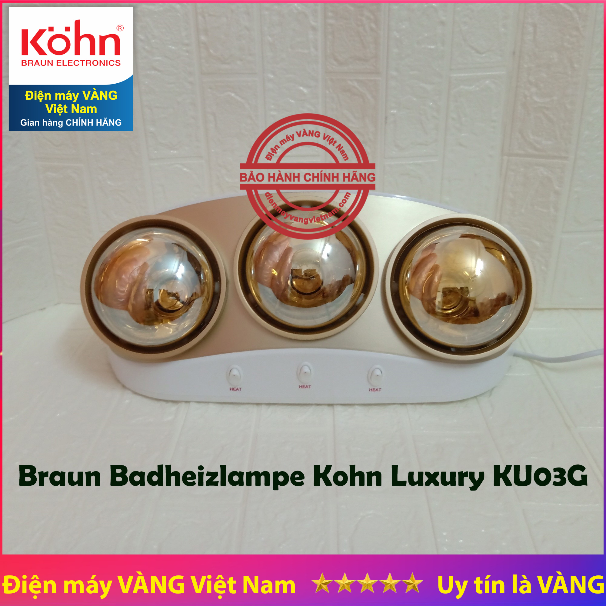Đèn sưởi nhà tắm Braun Kohn Luxury KU03G