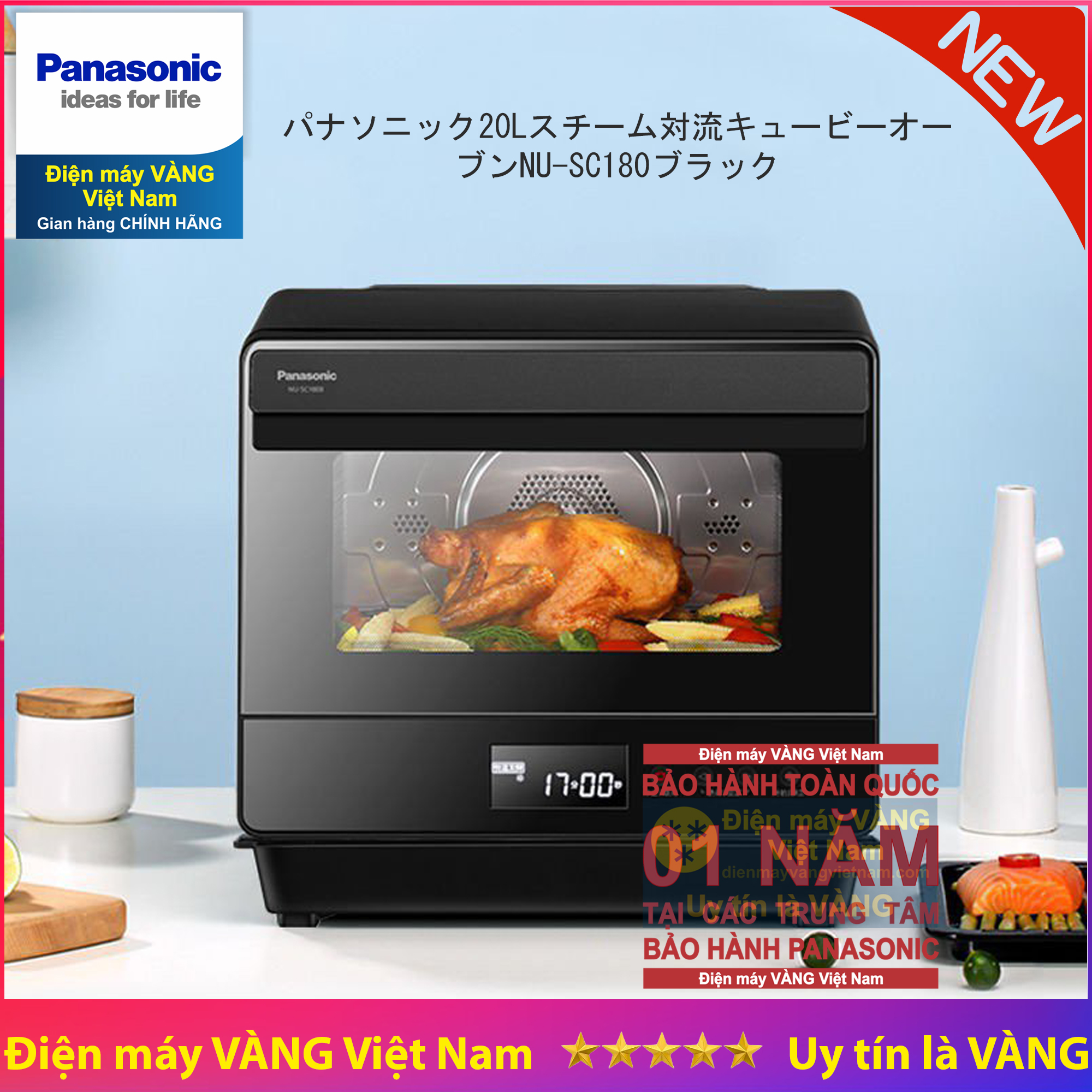 Lò hấp nướng chiên không dầu Panasonic NU-SC180BYUE