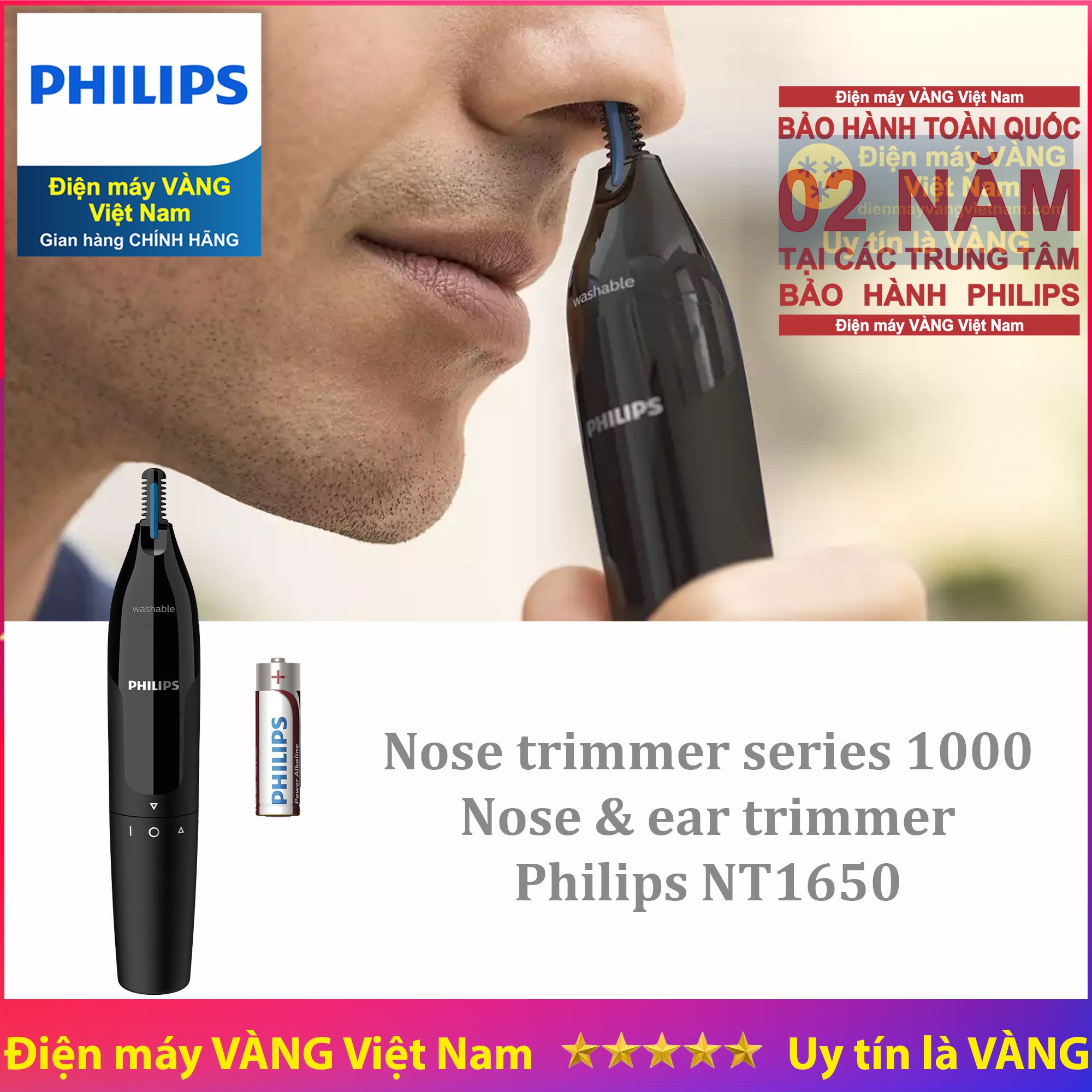 Máy tỉa lông mũi lông tai thế hệ mới Philips NT1650