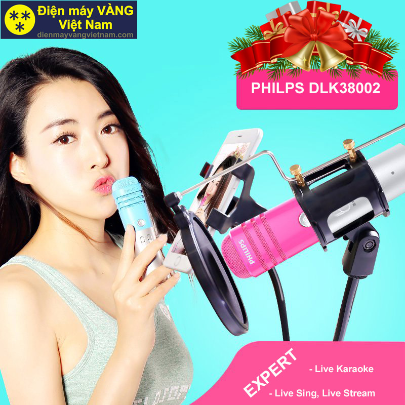 Micro chuyên Live Stream, hát Karaoke trên điện thoại và laptop Philips DLK38002