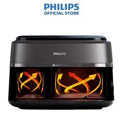 Nồi chiên không dầu hai ngăn hai giỏ chiên Dual Basket Philips NA352/00 NA352 Tổng dung tích 9L - Hàng phân phối chính hãng