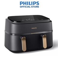 Nồi chiên không dầu hai ngăn hai giỏ chiên Dual Basket Philips NA352/00 NA352 Tổng dung tích 9L - Hàng phân phối chính hãng